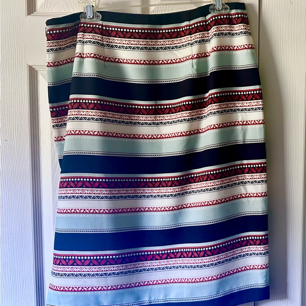 Ann Taylor Multicolor Striped Pencil Skirt